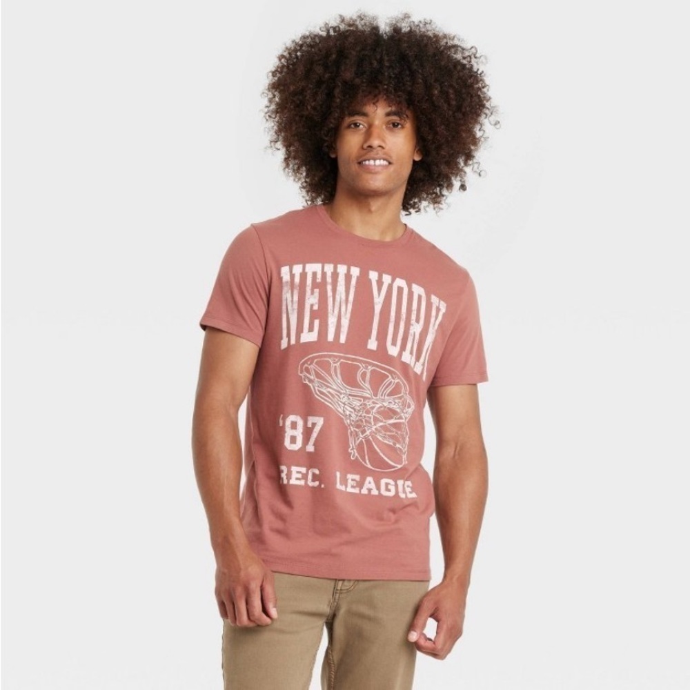 Men's Crewneck Short Sleeve T-Shirt - Goodfellow & Co Cinnamon new